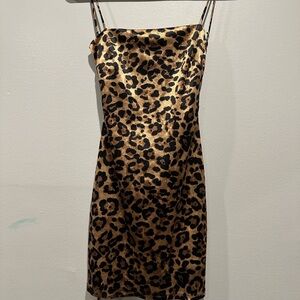 Windsor Leopard Satin Mini Dress